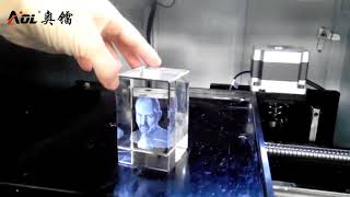 3D crystal engraving machine engraving video