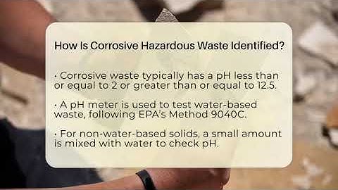 How Is Corrosive Hazardous Waste Identified? - Earth Science Answers