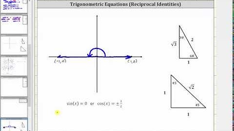 Solve a Trig Equation Using Reciprocal Identities: tan^2(x)=4sin^2(x)