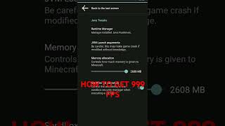 HOW TO GET 999 FPS IN MOJO LAUNCHER #shorts #minecraft
