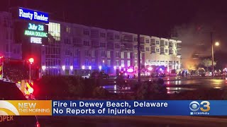 Firefighters Battle Flames In Dewey Beach, Delaware