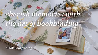 Crafting a photo album and scrapbook with floral cloth ✦ ASMR Bookbinding, no mid-roll ads