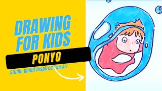 DRAWING for KIDS STEP BY STEP ART for KIDS How to draw PONYO- Studio Ghibli's Ponyo