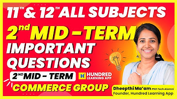 11th & 12th All Subjects Commerce group 2nd Midterm Important Questions #11th #12th