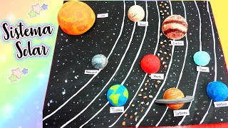 MAQUETA DEL SISTEMA SOLAR  con cartón reciclado / MODEL OF THE SOLAR SYSTEM with recycled cardboard
