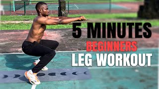 5 Minutes Complete Beginners HOME LEG WORKOUT (NO EQUIPMENT)