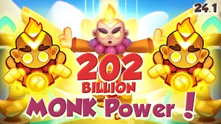 MONK with God Power! 202 Billion vs Spirit Master | PVP Rush Royale