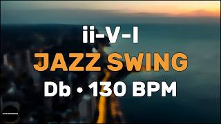 ii-V-I in Db │ Jazz Swing Backing Track │ 2 Feel Version │ 130 BPM (Piano + Guitar Quartet)