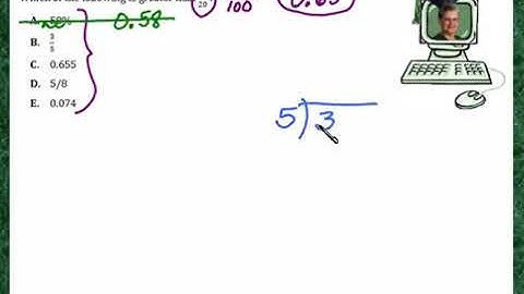 Praxis Application FR033  Compare fractions, decimals, and percentages