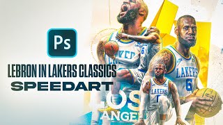 "LeBron James in Lakers' New Classic Edition Jerseys" Sports Graphic | Speed Art image
