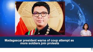 Madagascar president warns of coup attempt as more soldiers join protests