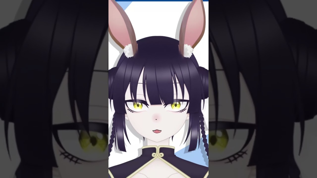 猫注意(うさぎ)【黒森にゃんこ】 #shorts #Vtuber