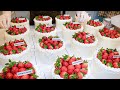 Making various strawberry whipped cream cakes - Korean street food / 홍대맛집 딸기케이크 버티컬커피