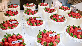 Faire divers gâteaux à la crème fouettée aux fraises - cuisine de rue coréenne