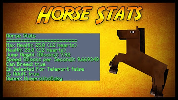 Horsestats - More than just stats! Minecraft Plugin Tutorial