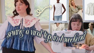 Can I sew THAT viral oversized collar & shirt in one weekend (with 74 pleats)? frux studio blouse