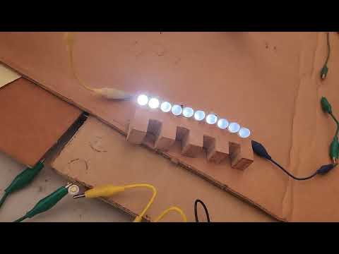 WPT part 48, radiating energy to light 10 LEDs & charging cap over 200V