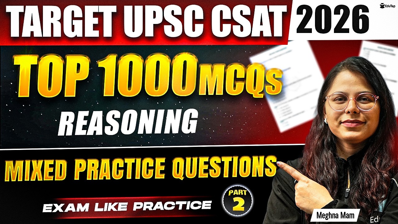 UPSC CSAT Free Classes 2026 | CSAT Reasoning Prelims Online Mock Test Practice MCQ Question