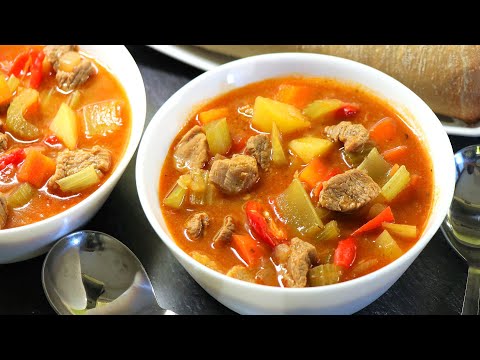 SPICY Hungarian Paprika Goulash Soup! 😋 | Hungarian Lamb and Paprika Goulash