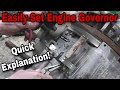 How To Properly Set the Governor On A Small Engine - With Taryl