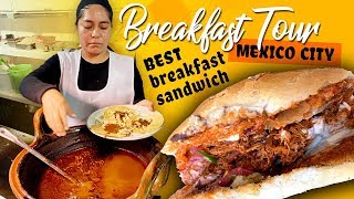 TRADITIONAL Mexican BREAKFAST in Mexico City BEST Breakfast Sandwich With La Ruta de la Garnacha