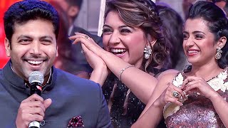 Hansika And Trisha Enjoying Jayam Ravi's Ultimate Fun At SIIMA