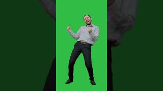 Happy Man Dancing On A Green Screen - Chroma Key - No Copyright