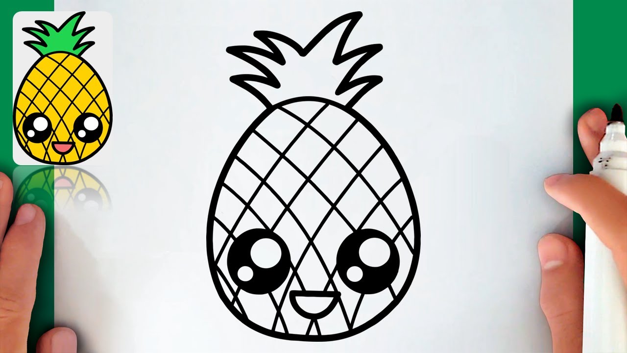 Pineapple drawing, Cute easy drawings, Easy drawings