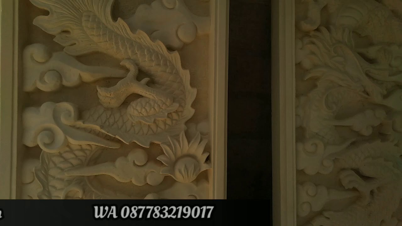 Ukiran naga batu paras jogja untuk hiasan dinding - YouTube
