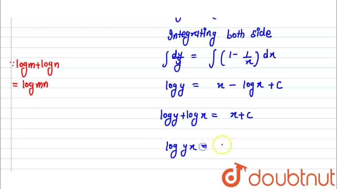 The solution of the differential equation xdy + ydx= xydx when y(1)=1