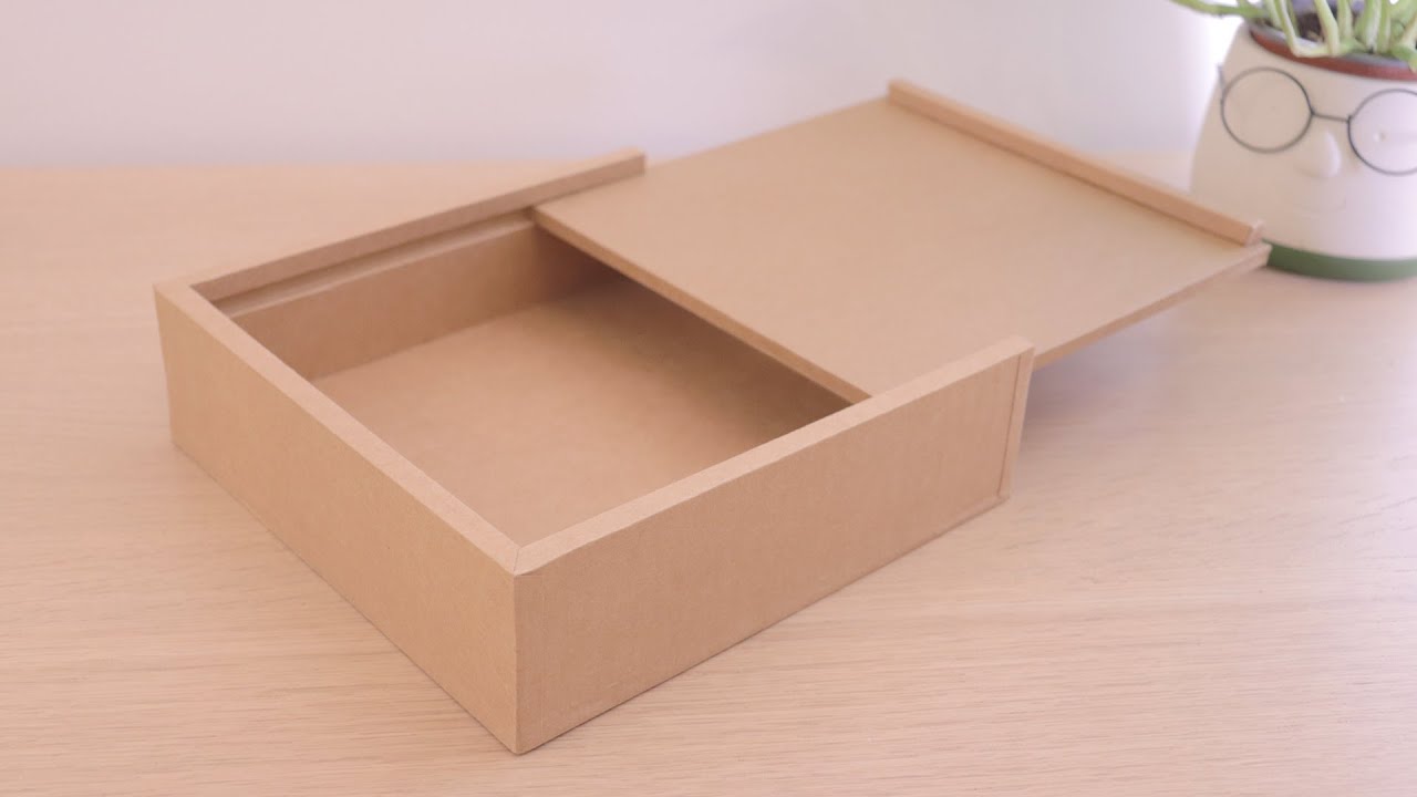 DIY  Cardboard Crafts] Making of a sliding lid box from cardboard
