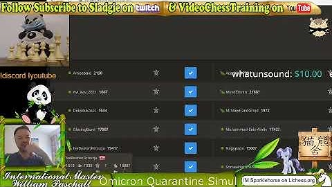 IM Sladgie CLASSICAL COVID QUARANTINE SIMUL VS 25 ! on lichess