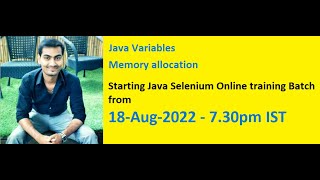 Java Variables and Memory allocation Basics
