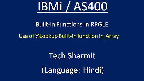 IBMi (AS400) - Use of %Lookup  Built- in function (Array) in #RPGLE #AS400 #IBMi