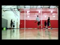 First 2 hand dunk jumping off one leg