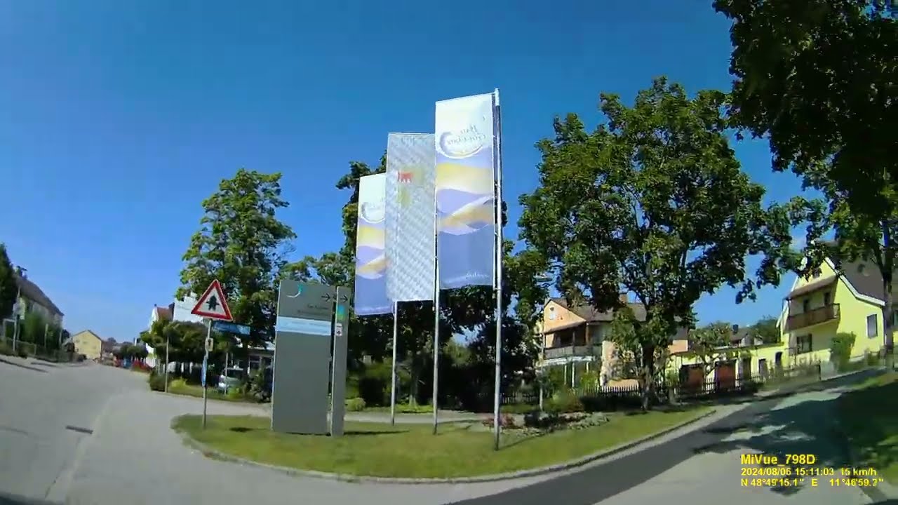 D: Bad Gögging. Stadt Neustadt a.d.Donau. Landkreis Kelheim. Fahrt durch den Ort. August 2024