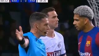 Highlights|Barcelona - PSG|tứ kết lượt về championship| tấm thẻ đỏ tai hại,người hùng man tên Mbappe
