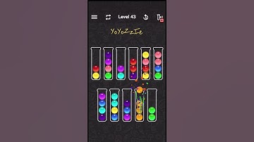 Ball Sort Color Water Puzzle Level 43 Walkthrough 🧪🟢🟠🔵, #shorts