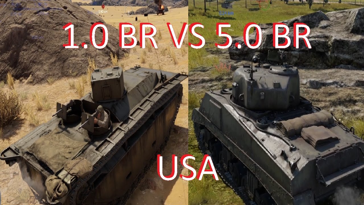 War Thunder - GB - USA 1.0 Battle Rating VS 5.0 Battle Rating
