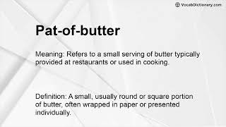 Pat-of-butter Meaning