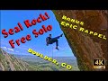 Seal Rock Free Solo Rock Climb and EPIC Rappel! The Flatirons of Boulder CO, 4K Cinematic