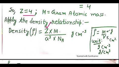 Density of unit cell NUMERICALS Solid state class 12 chemistry