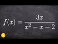 Graphing a rational function with a trinomial as the denominator