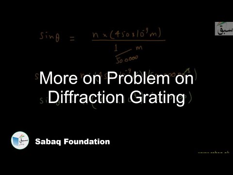 More on Problem on Diffraction Grating, Physics Lecture | Sabaq.pk
