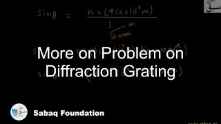 More on Problem on Diffraction Grating, Physics Lecture | Sabaq.pk
