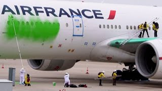 Activists Sneak Into Airport to Paint Plane Green