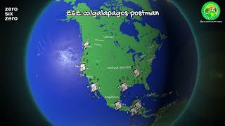 Where in the world has the Galapagos Postman delivered letters at the half way p
