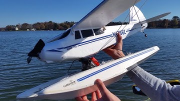 RC Supercub Seaplane with GoPro Flying on the Lake