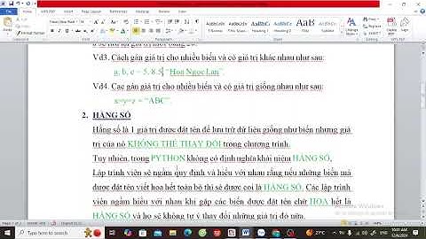 PYTHON BÀI 2. BIẾN, HẰNG VÀ CÁCH ĐẶT TÊN CHO BIẾN VÀ HẰNG TRONG PYTHON