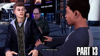 The exact moment when Peter Parker and Miles Morales first bumped into each other.  PT- 13